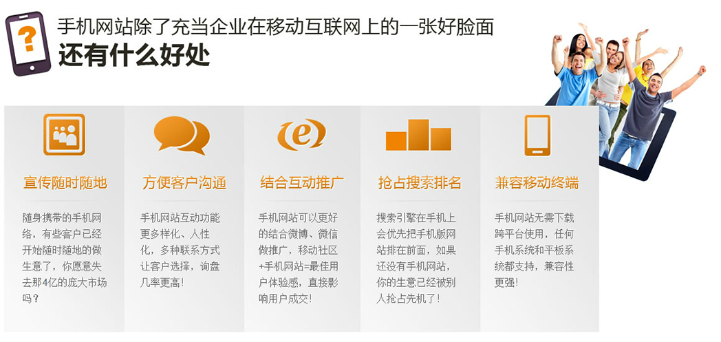 手機網站除了充當企業在移動互聯網上的一張好臉面還有什么好處